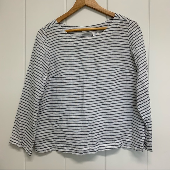 Sigrid Olsen Tops - Sigrid Olsen Linen Striped Blouse